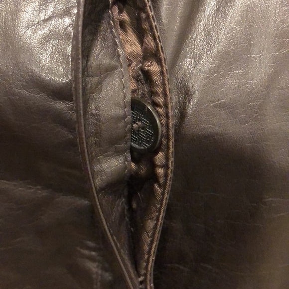 Cole Haan Women's Espresso  Lambskin Leather Hidden Button Down Jacket Coat Sz M - Picture 5 of 17